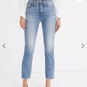 Madewell High-Rise Straight Crop Jeans in Light Blue Denim